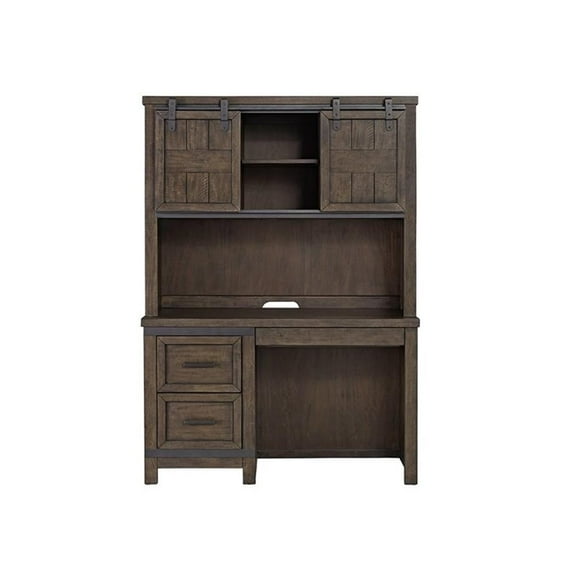 Thornwood Hills Dark Gray Double Barn Door Hutch