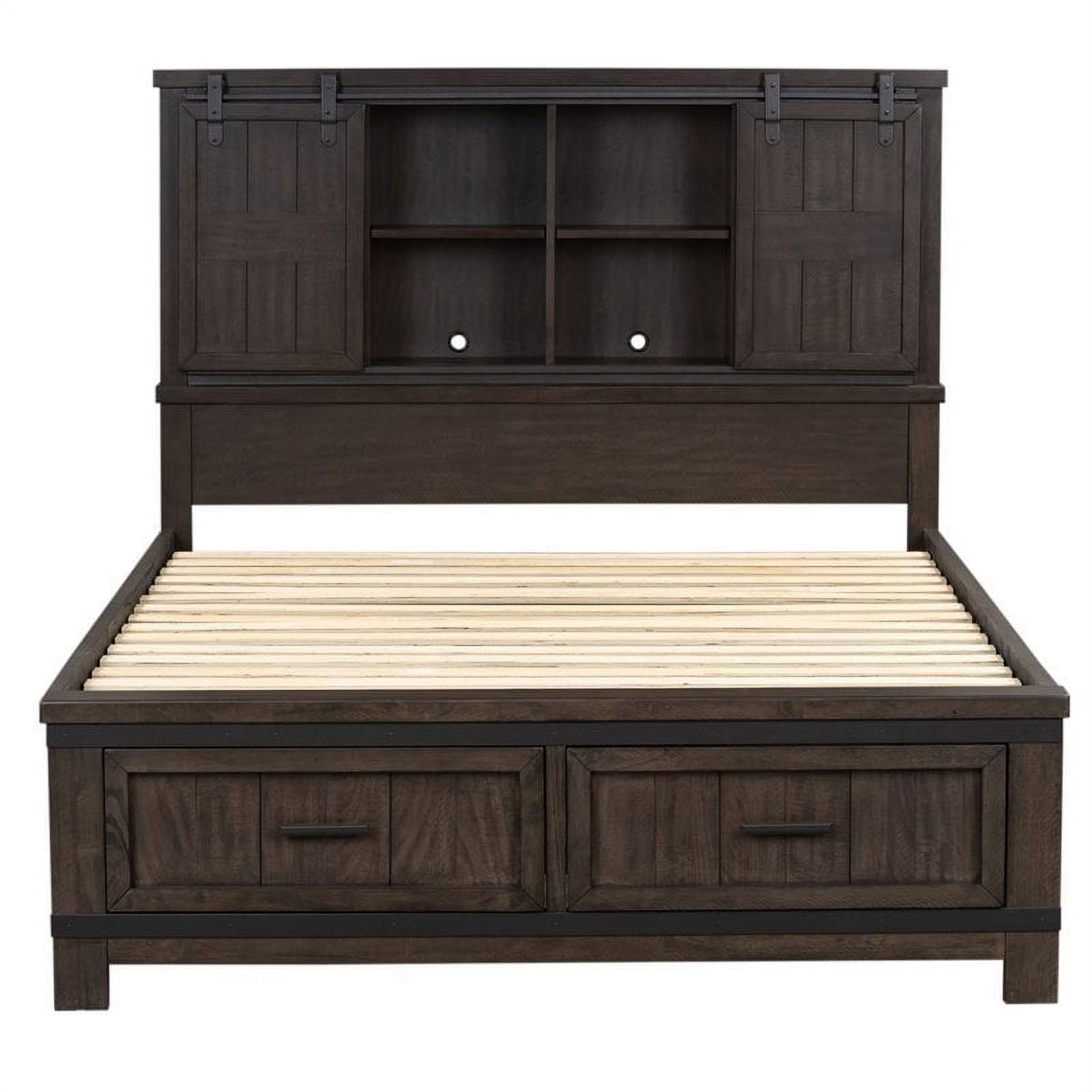 Thornwood Hills Dark Gray King Bookcase Bed
