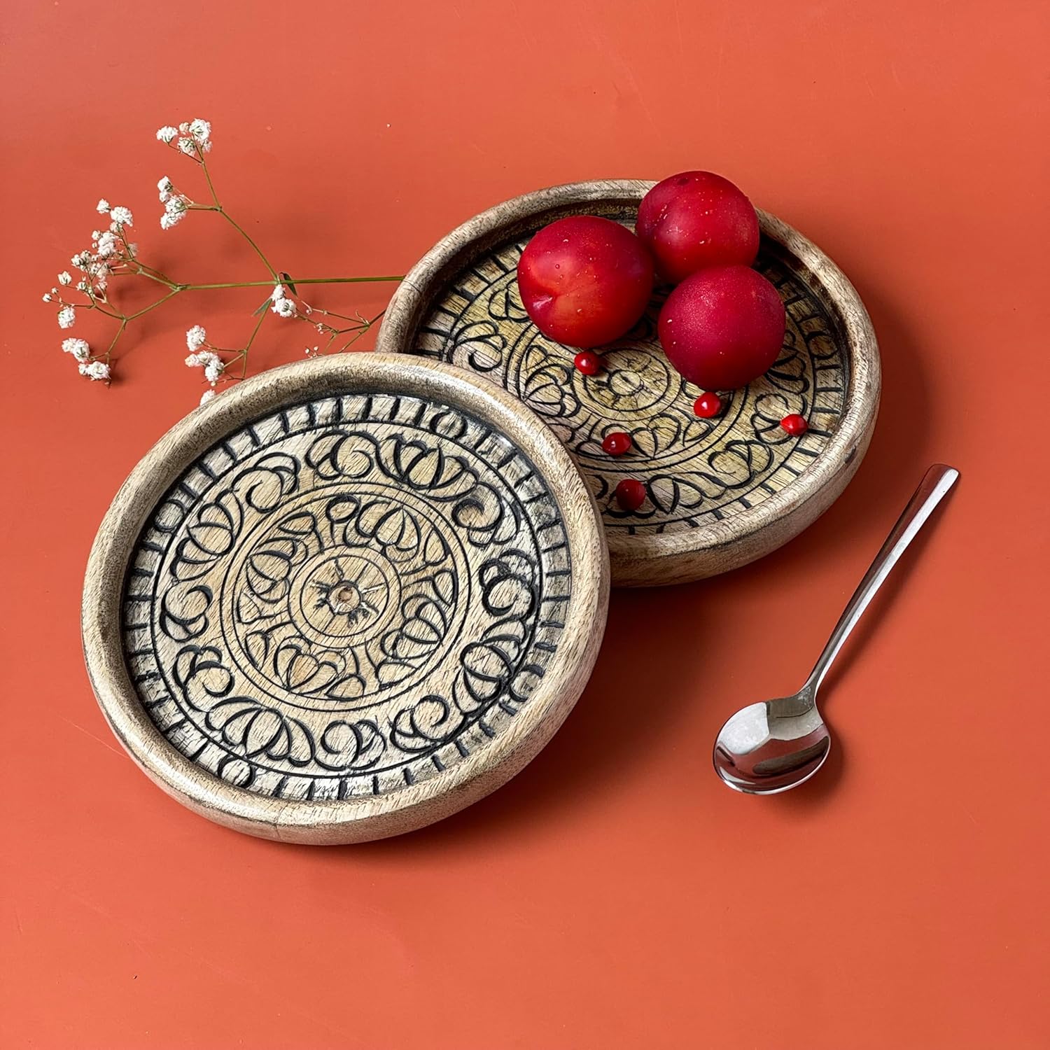 Thorny Affair Small Wooden Tray Set Multipurpose Trinket Tray Jewellery ...