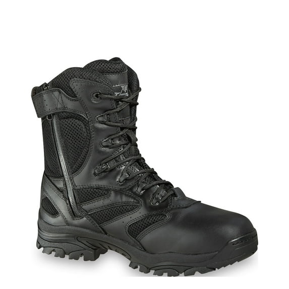 Thorogood Deuce Series Waterproof 8" Composite Safety Toe Tactical Side Zip Boots, Black - 7.5 M US