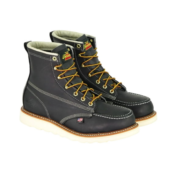 Thorogood Men's American Heritage 6" Made In The Usa Wedge Work Boot Black 11.5 D(M) US