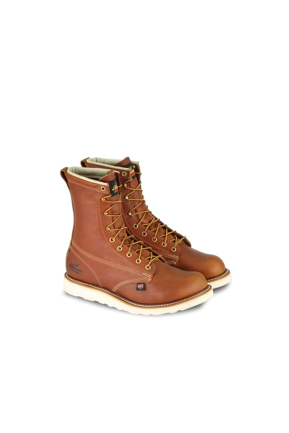 Men's American Heritage Wedge 8in Plain Safety Toe, Brown, 12/D 804-43