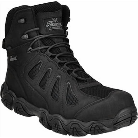 Thorogood 804-6290 Men's Crosstrex Series - 6" BBP Waterproof, Side Zip Composite Safety Toe Hiker Boot, Black/Grey - 10.5 M US