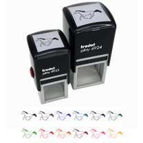 Thoroughbred Race Horse Running Self-Inking Rubber Stamp Ink Stamper - Black Ink - Small 1 Inch