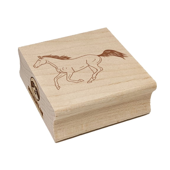 Thoroughbred Race Horse Running Square Rubber Stamp Stamping Scrapbooking Crafting - Large 2.75in