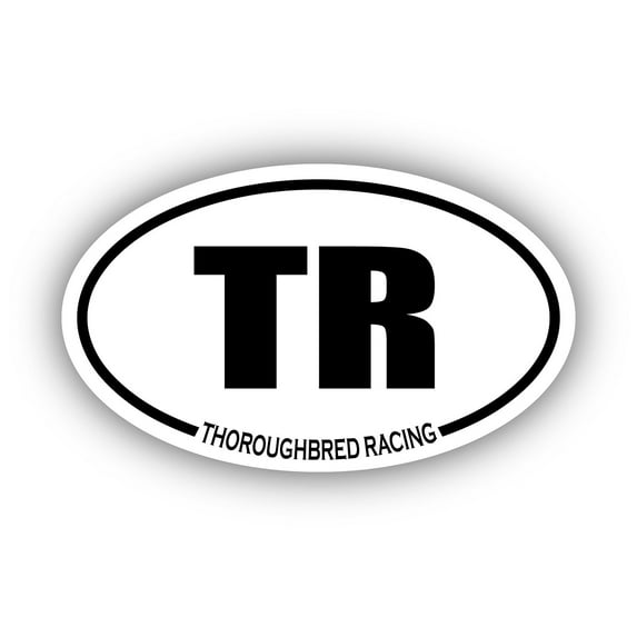 Thoroughbred Racing TR Oval Bumper Sticker 3M Vinyl Decal 3 in x 5 in