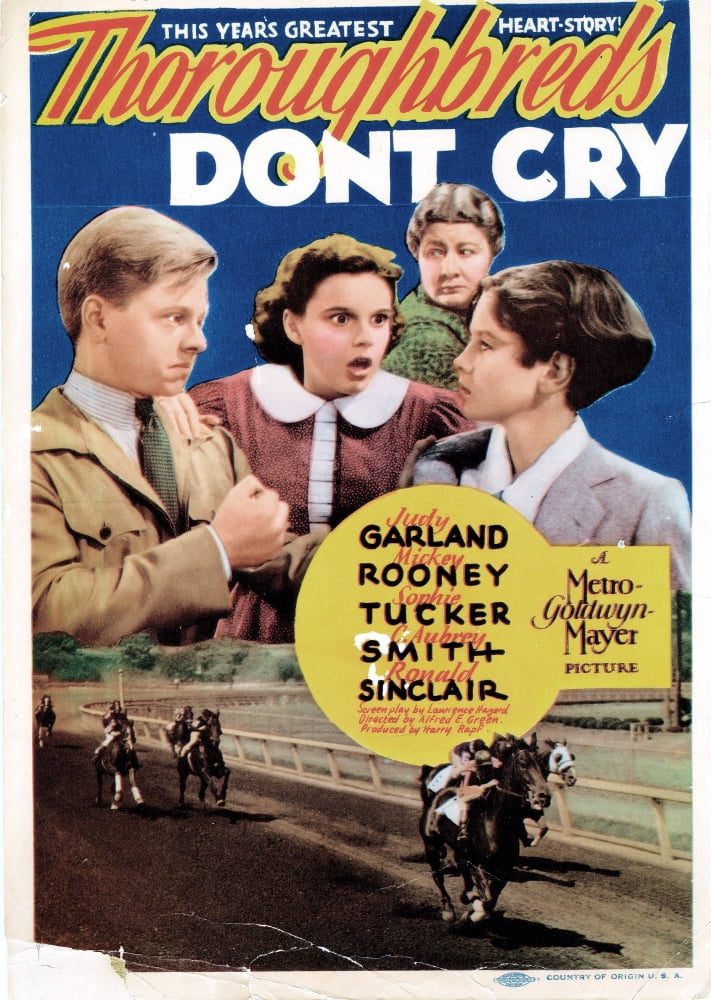 Thoroughbreds DonT Cry U Canvas Art - (24 x 36)