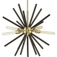 thumbnail image 1 of Thorpe Collection Five-Light Satin Brass Mid-Century Modern Style Chandelier Light, 1 of 2