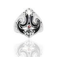 thumbnail image 1 of Thors Hammer Ring Celtic Knot Triskele Garnet Sterling Silver, 1 of 1