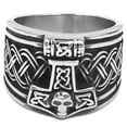 thumbnail image 1 of Thors Hammer Ring Mens Stainless Steel Viking Band, 1 of 5