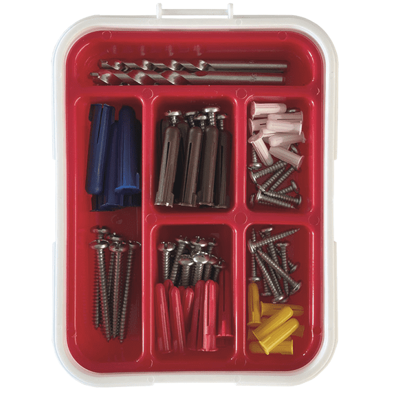 Thorsmex - 104 Pack Fixing Kit Multipurpose Anchor with Drill Bit (104 Pack) High Density Polyethylene Anchor, Drill Bit Included.