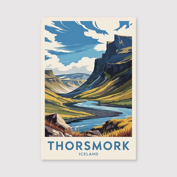 Thorsmork Travel Print Canvas Wall Art, Thorsmork Wall Hanging Home decor Thorsmork Canvas Art, Iceland Art Canvas Thorsmork Wall Decor-1WN3194