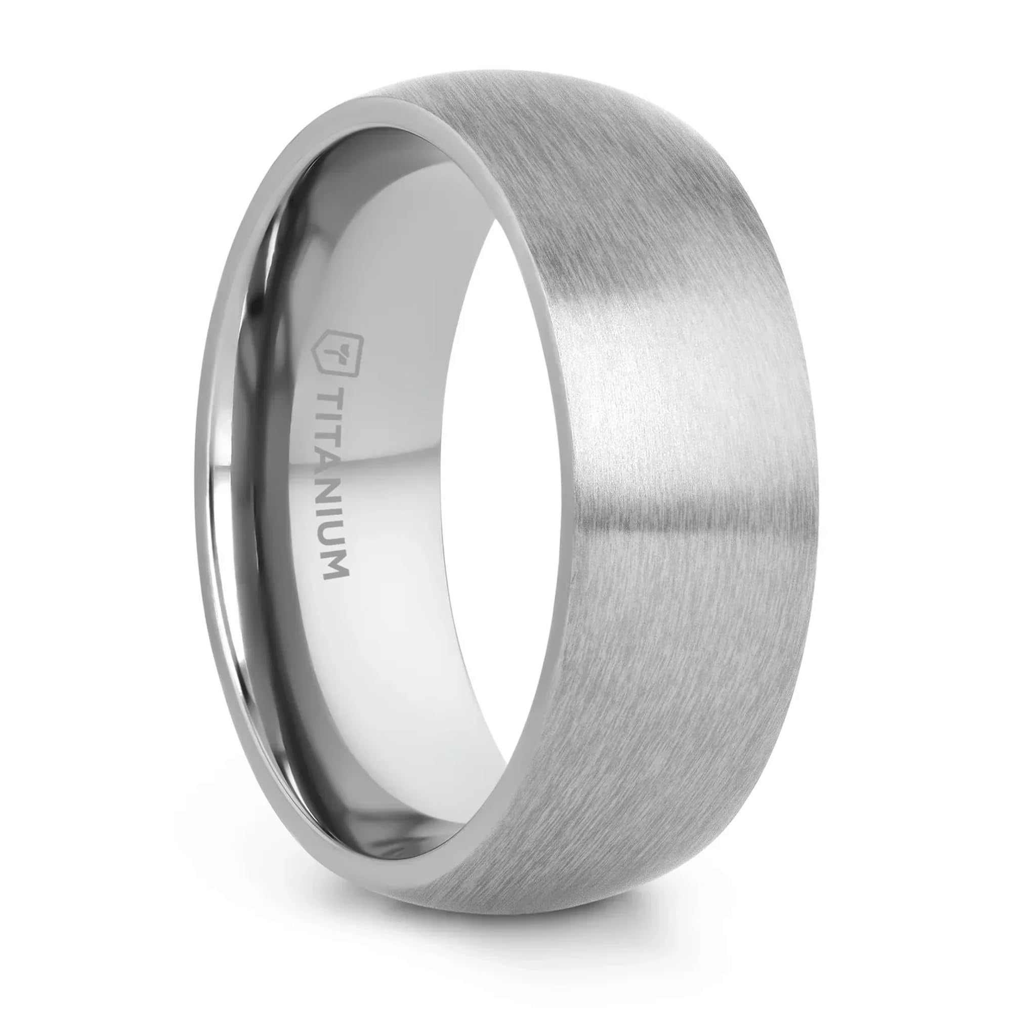 Thorsten Eris Men’s Titanium Brushed Finish Domed Wedding Band Ring Thorsten Eris Men’s Titanium Brushed Finish Domed Wedding Band Ring
