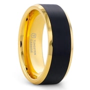 Thorsten Gaston Tungsten Ring for Men - Comfort Fit, Custom Size 9.5, 8mm, Band Width 8mm
