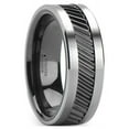 thumbnail image 1 of Thorsten HELIX | Tungsten Rings for Men | Tungsten | Comfort Fit | Lifetime Guarantee | Wedding Ring Band with Gear Teeth Pattern Black Ceramic, 1 of 7