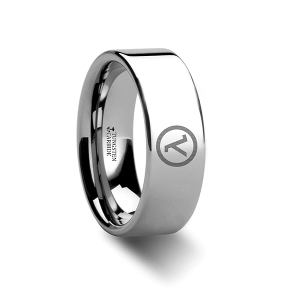 Thorsten Half Life Game | Titanium Rings for Men | Lightweight Titanium | Comfort Fit | Super Hero Polished Tungsten Engraved Ring Jewelry - 8mm