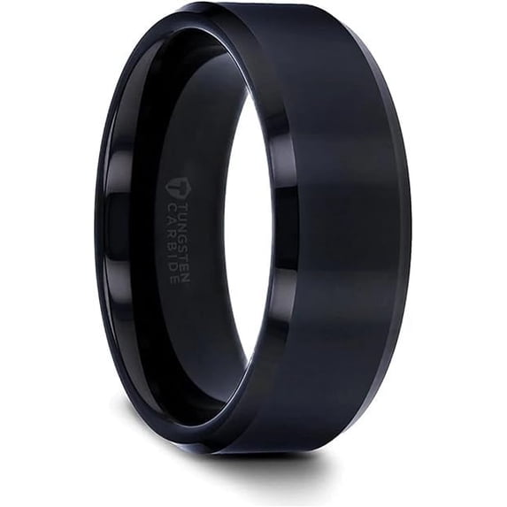 Thorsten Infinity Black Tungsten Men’s Wedding Band, Polished Finish Thorsten Infinity Black Tungsten Men’s Wedding Band, Polished Finish