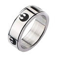 thumbnail image 1 of Thorsten Jewelry | Titanium Rings for Men | Lightweight Titanium | Comfort Fit | Star Wars Rebel Alliance Symbol Stainless Steel Spinner Ring - 8mm, 1 of 6