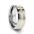 thumbnail image 1 of Thorsten LEGIONAIRE | Tungsten Rings for Men | Tungsten | Comfort Fit | Lifetime Guarantee | Gold Inlaid Beveled Wedding Ring Band - 8mm, 1 of 6