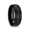 thumbnail image 1 of Thorsten VALIANT Black Tungsten with Black Sapphires Wedding Ring for Men - Comfort Fit, Custom Engraved - Stylish Durable Wedding Band, Marriage Ring, Couple's Engagement Promise - 8mm - Size 9, 1 of 3
