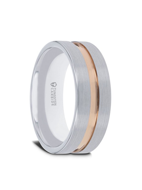 - Zeus Flat Brush Finished Tungsten Carbide Ring Size 13, 10mm