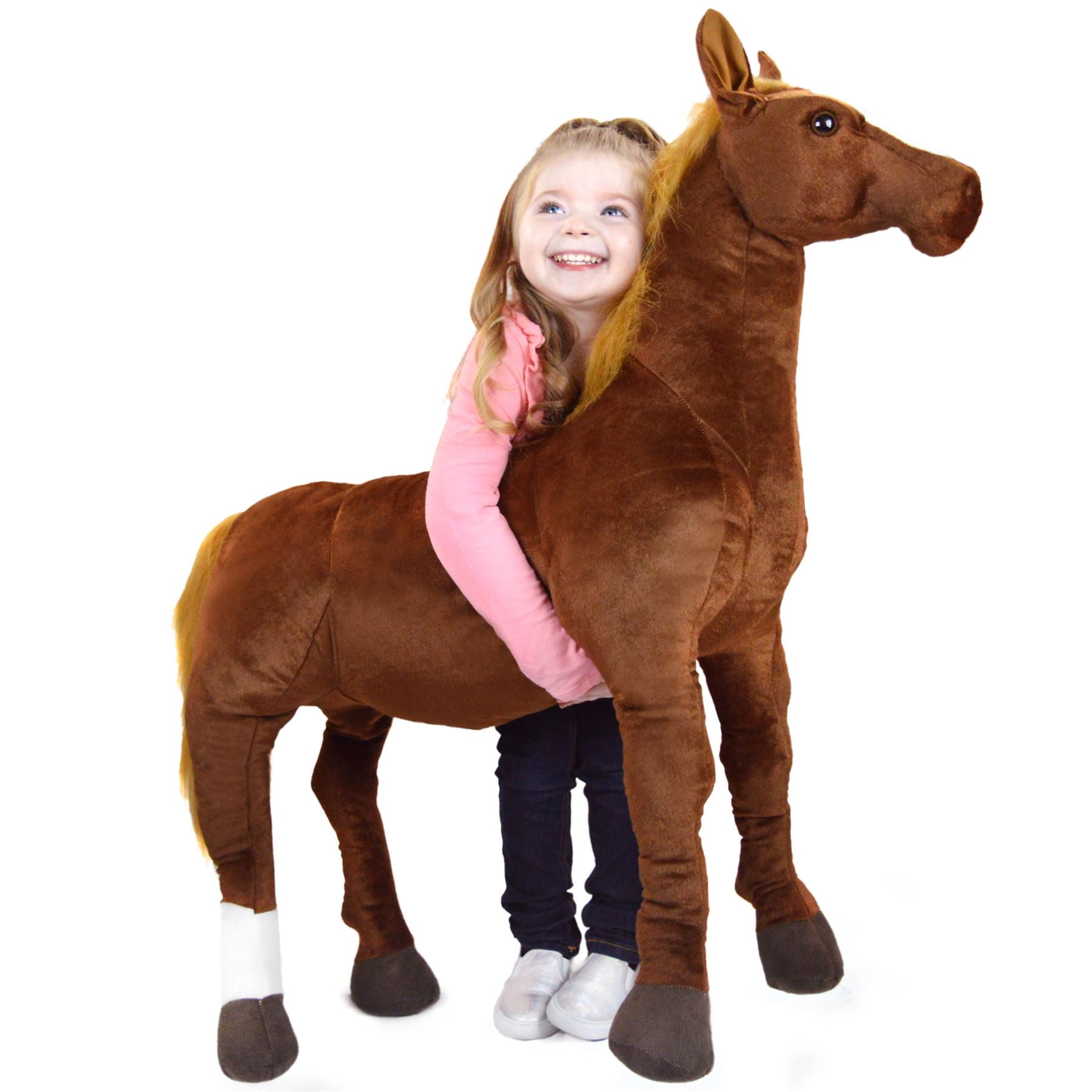 Thorsten the Thoroughbred Horse 3 Foot Big Stuffed Animal Plush Pony Shipping from Texas By Tiger Tale Toys
