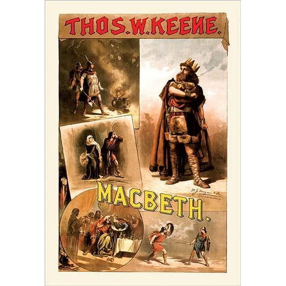 Thos W. keene as Macbeth- Fine Art Canvas Print (20" x 30")