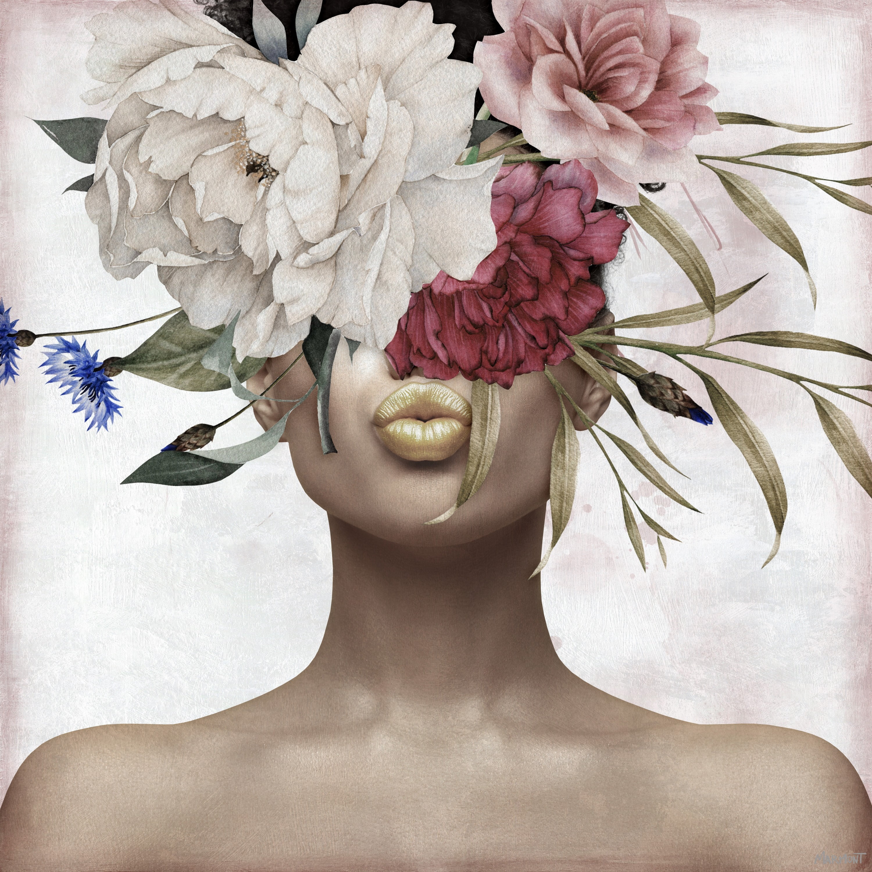 Those Lips 40 in x 40 in Painting Canvas Art Print, by Marmont Hill