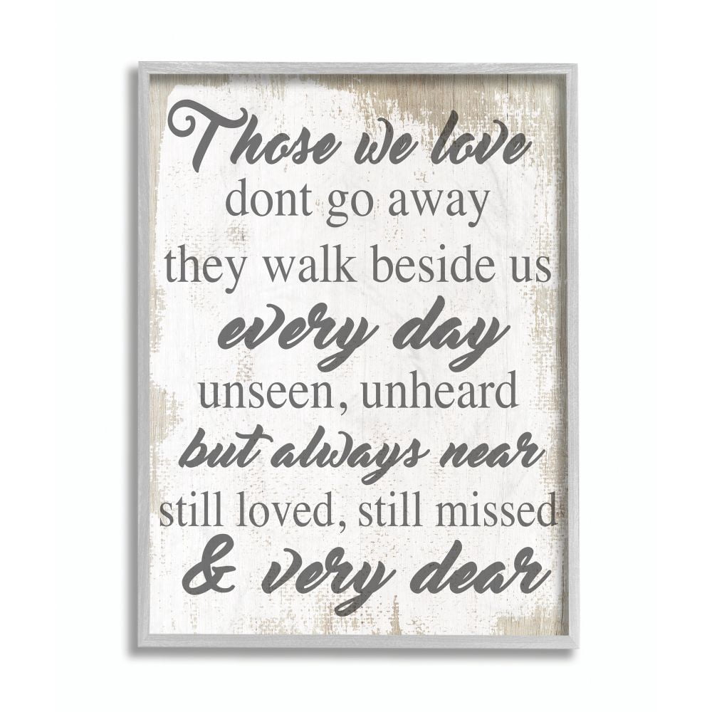 Those We Love Inspirational Family Home Word Design Gray Farmhouse Rustic Oversized Framed Giclee Texturized Art by Daphne Polselli