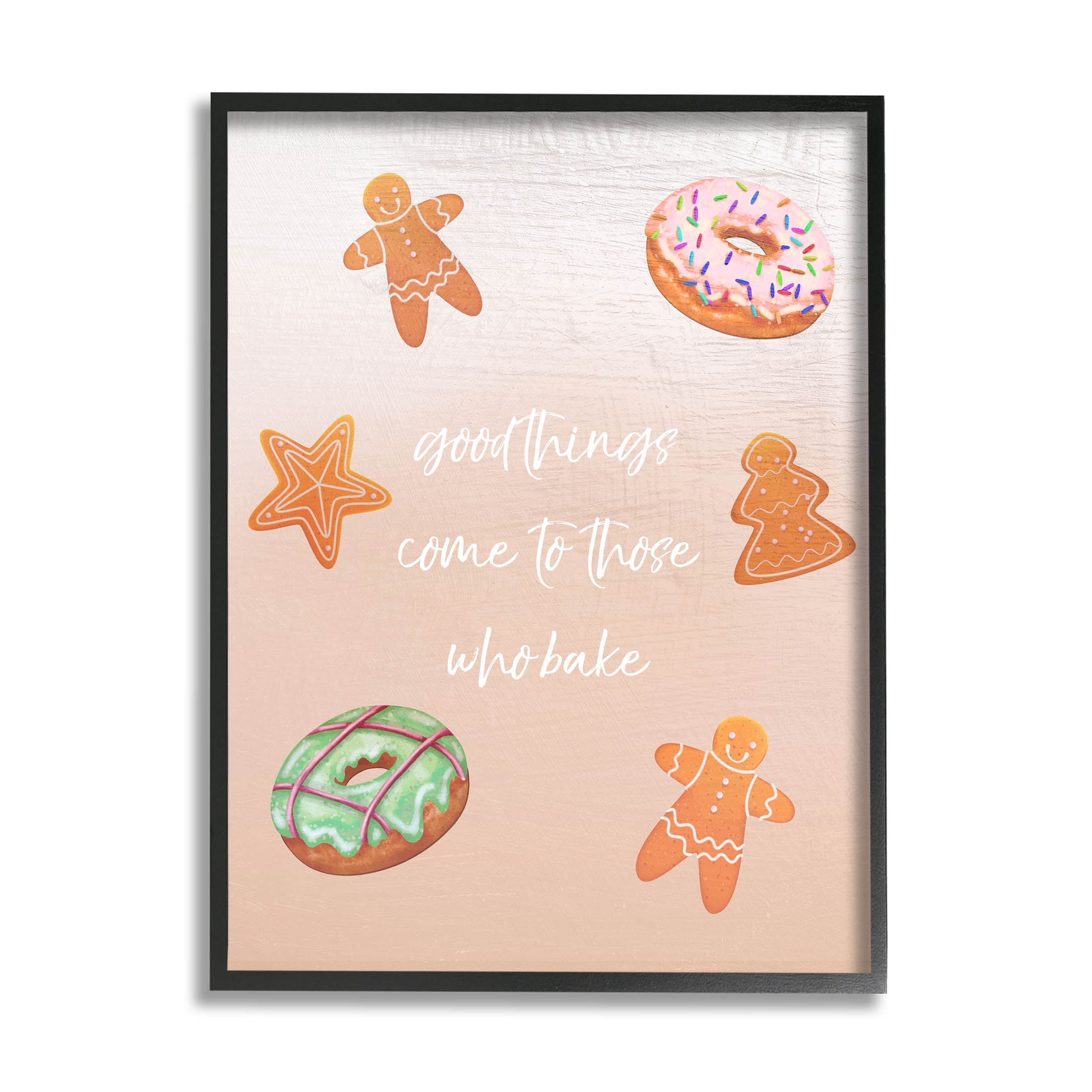 Those Who Bake Holiday Cookies Holiday Graphic Art Black Framed Art Print Wall Art