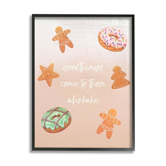 Those Who Bake Holiday Cookies Holiday Graphic Art Black Framed Art Print Wall Art