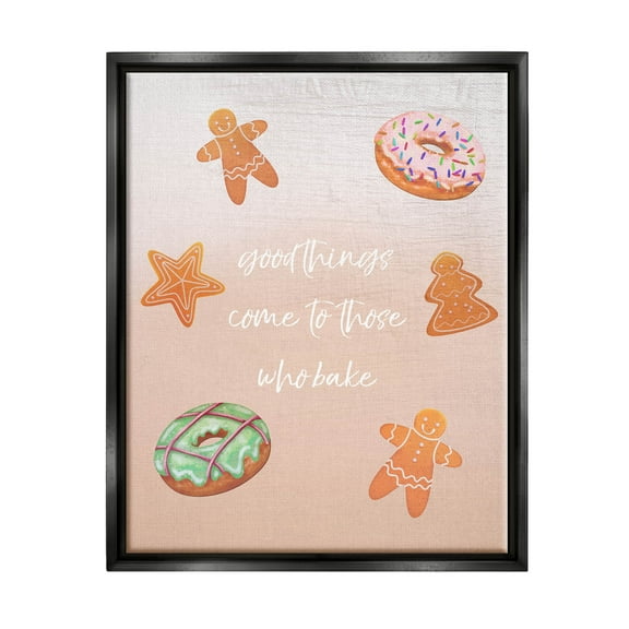 Those Who Bake Holiday Cookies Holiday Graphic Art Jet Black Framed Art Print Wall Art