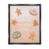 Those Who Bake Holiday Cookies Holiday Graphic Art Jet Black Framed Art Print Wall Art