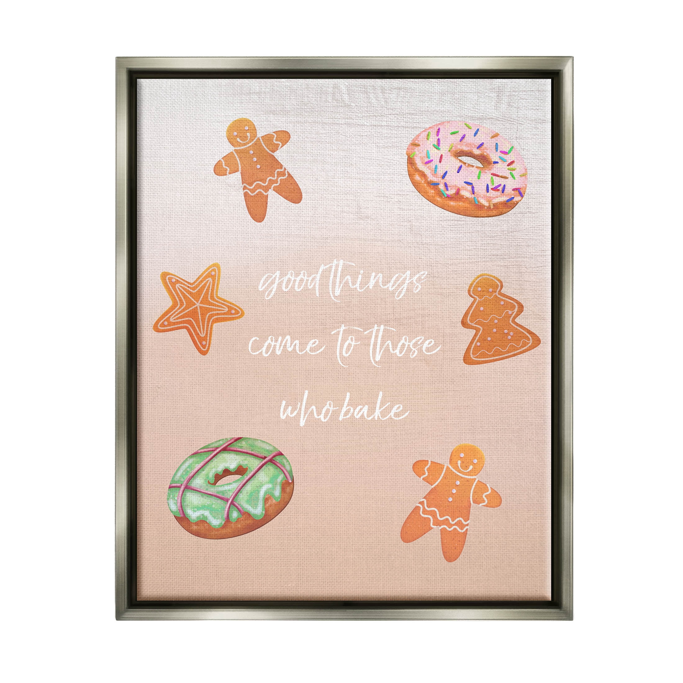 Those Who Bake Holiday Cookies Holiday Graphic Art Luster Gray Framed Art Print Wall Art