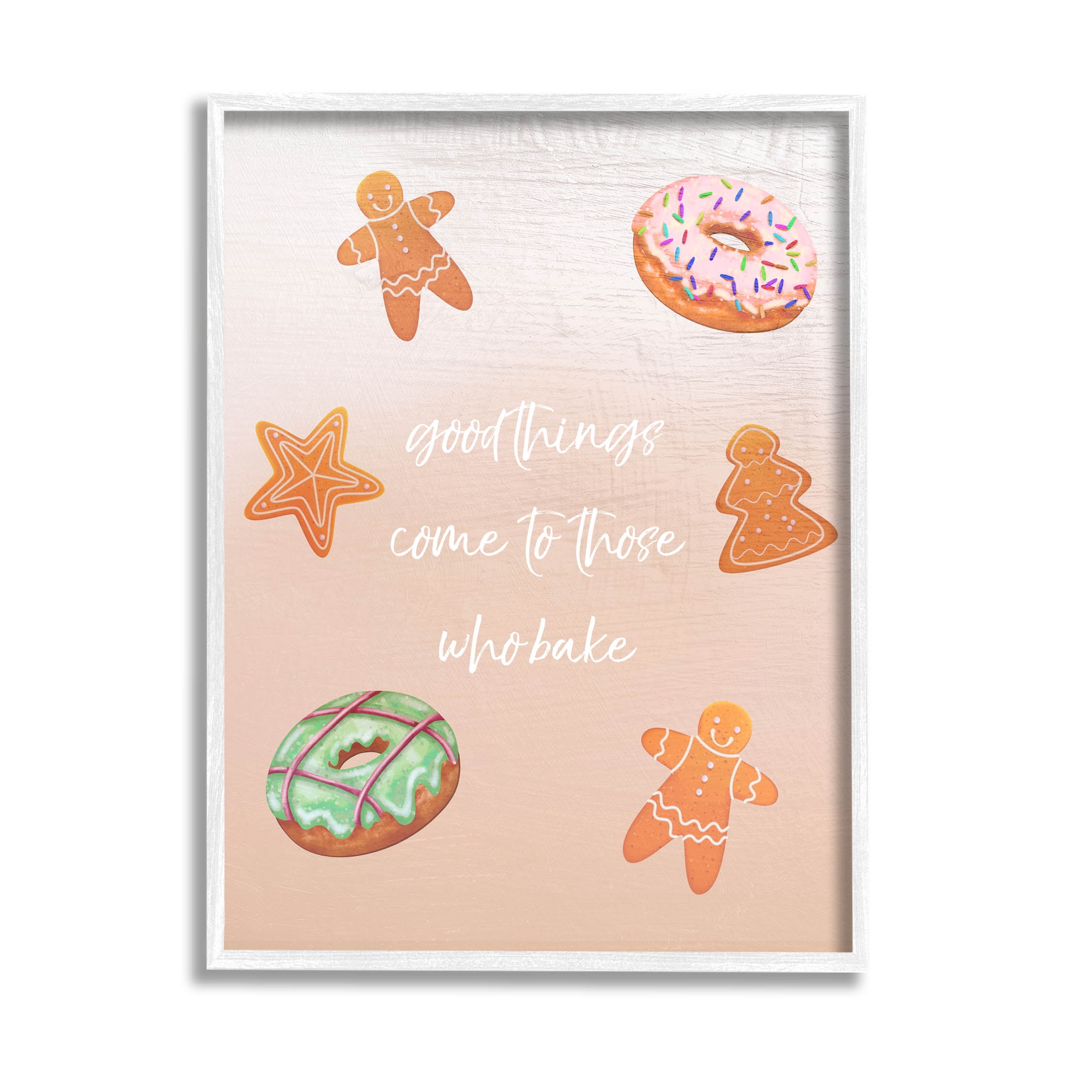 Those Who Bake Holiday Cookies Holiday Graphic Art White Framed Art Print Wall Art