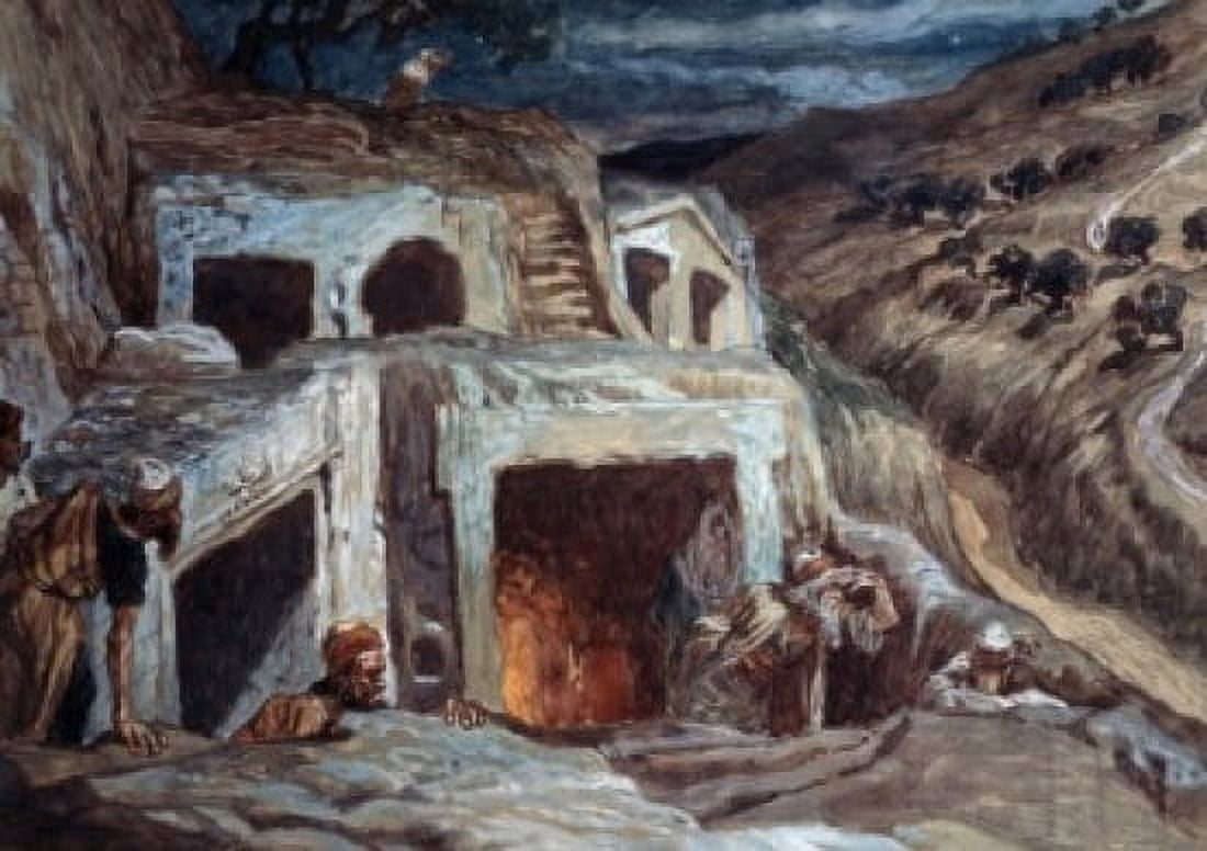 Those that Dwell in the Sepulchers James Tissot (1836-1902 French) Canvas Art - James Tissot (18 x 24)