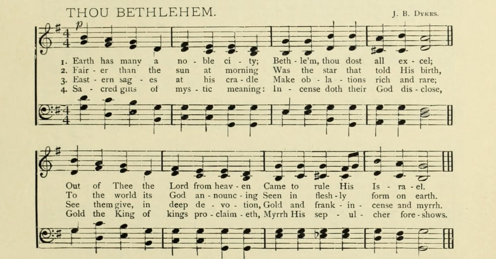 Thou Bethlehem Christmas in Song 1891 Canvas Art - (18 x 24)