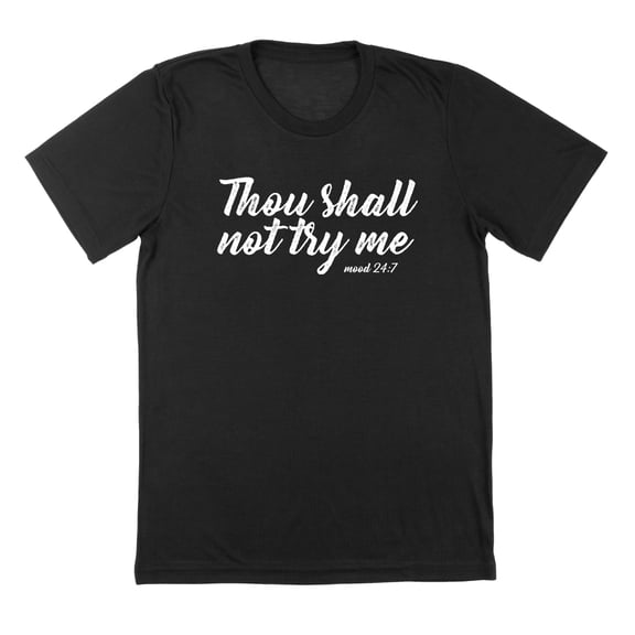 Thou Shall Not Humor Graphic Black Mens T-Shirt