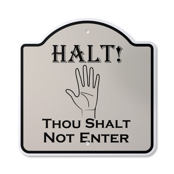 Thou Shalt Not Enter 10” x 10” Sign | Indoor/Outdoor Plastic | SignMission Designer Warning Stop Do Not Enter Sign S Novelty Gift Funny Joke Gag Road Garage