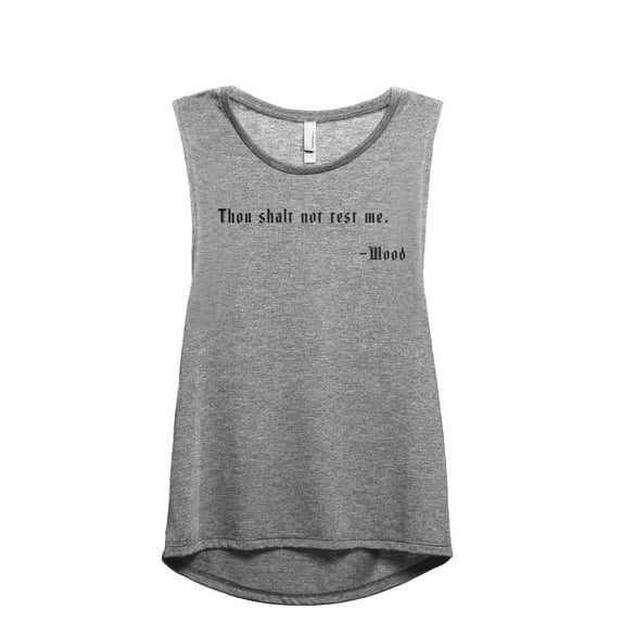 Thou Shalt Not Test Me Women's Fashion Sleeveless Muscle Workout Yoga Tank Top Heather Grey Grey Medium