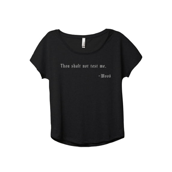 Thou Shalt Not Test Me Women's Fashion Slouchy Dolman T-Shirt Tee Heather Black 3X-Large