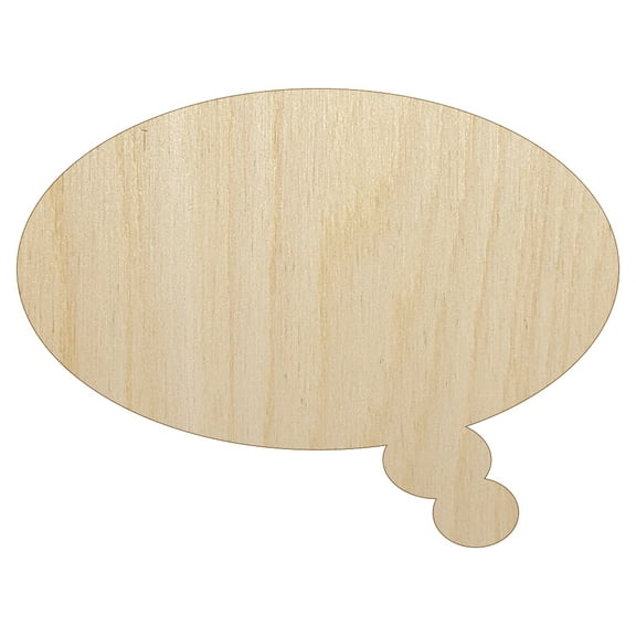 Thought Speech Bubble Solid Wood Shape Unfinished Piece Cutout Craft DIY Projects - 4.70 Inch Size - 1/8 Inch Thick