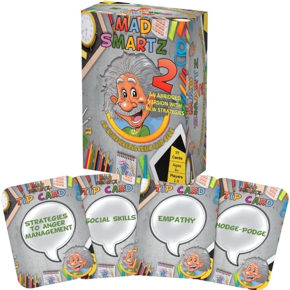Thought-Spot Mad Smartz 2: an Interpersonal Skills Card Game for Anger & Emotion Management, Social Skills; Top Educational Learning Resource for Kids & Adults; Fun for School and Therapy; CBT