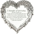 thumbnail image 1 of Thought of You Ornate Heart Wings 8 inch Metal Outdoor Decorative Garden Stone, 1 of 3