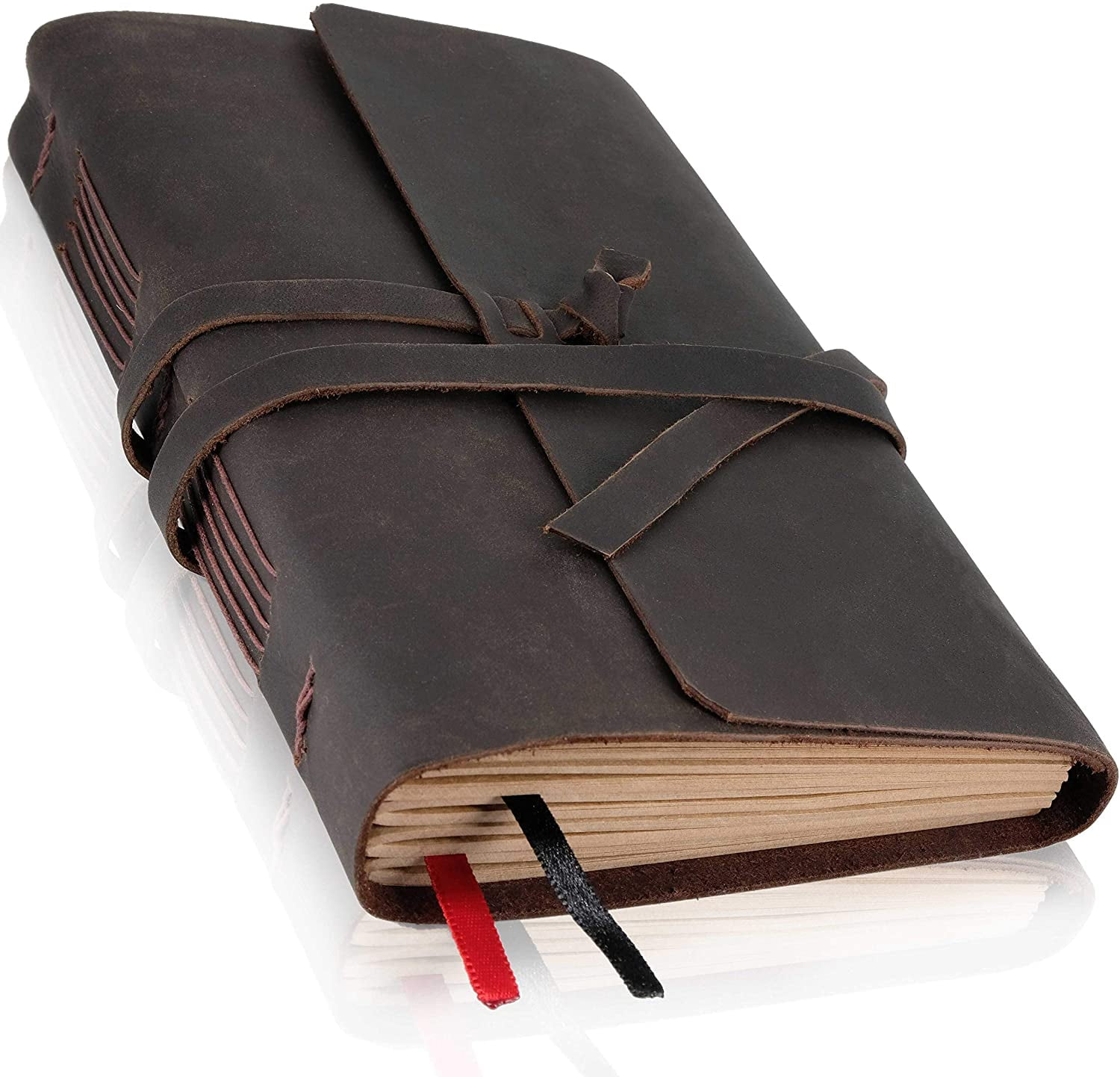 ThoughtSpace Handmade Leather Journal - Large Cover, Travel 