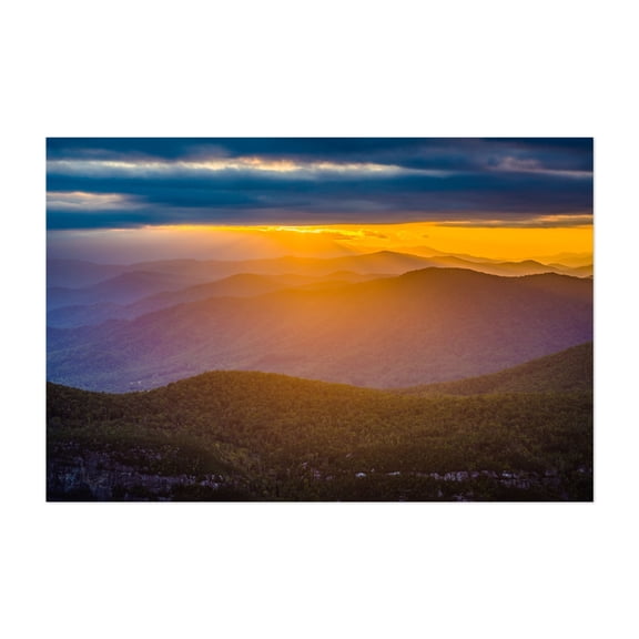 Thoughtful 04 - North Carolina Photography Sunset Mountain Nature Landscape Scenic Forest Autumn Unframed Wall Art Print 32 x 48 inches