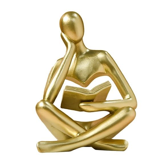 Thoughtful Desktop Ornament Sculpture Minimalist Home Decoration for Living Room Elegant Resin Figure for Bookshelves and Desks