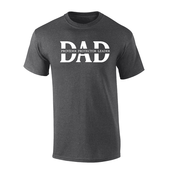 Thoughtful Inspirational Father's Day Provider Protector Leader Mens Heather Grey Short Sleeve T-Shirt-Dad-X-Large