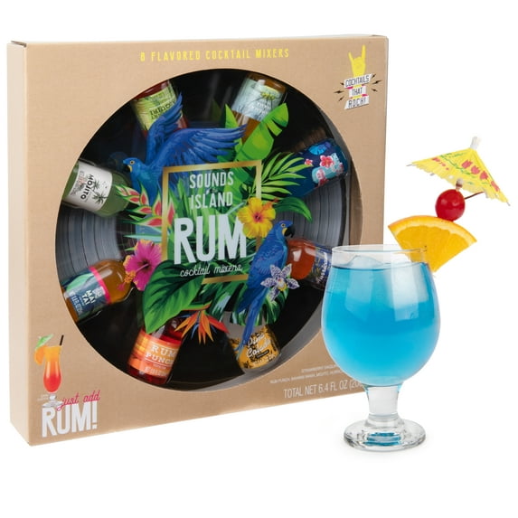 Thoughtfully Cocktails, Greatest Hits Cocktail Mixers for Rum Gift Set, Set of 8 (Contains NO Alcohol)