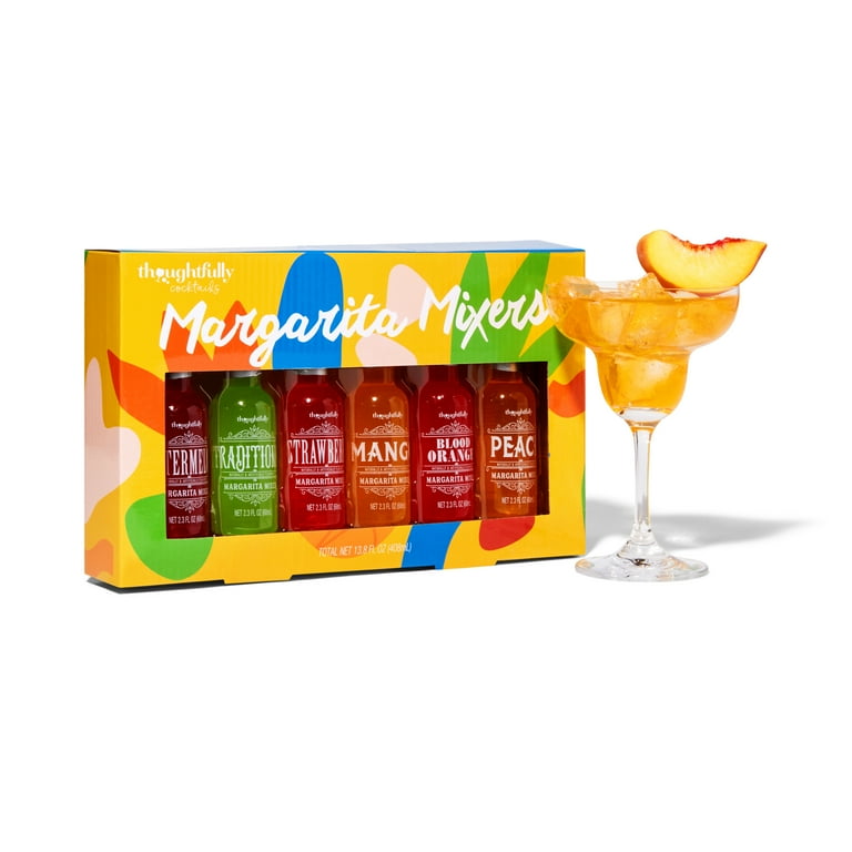 Thoughtfully Cocktails, Margarita Cocktail Mixer Gift Set, Set of 6  (Contains NO Alcohol)